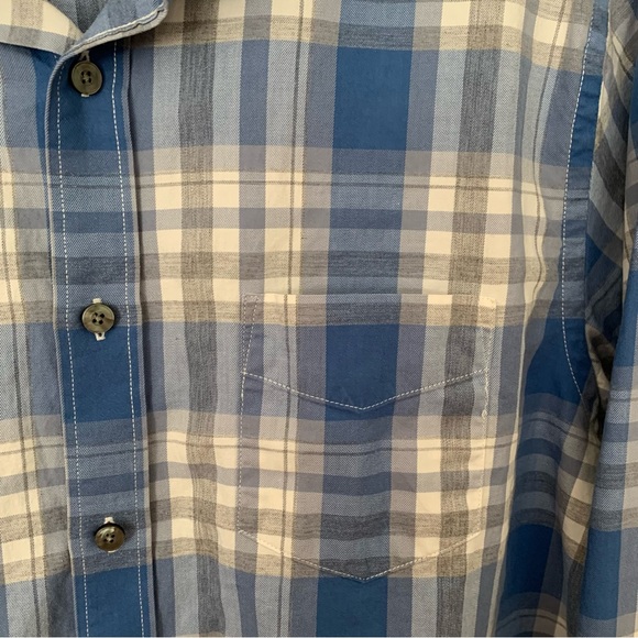UNTUCKit Men's Blue/Grey/White Plaid Button-Down Shirt, Size Large - Picture 6 of 14
